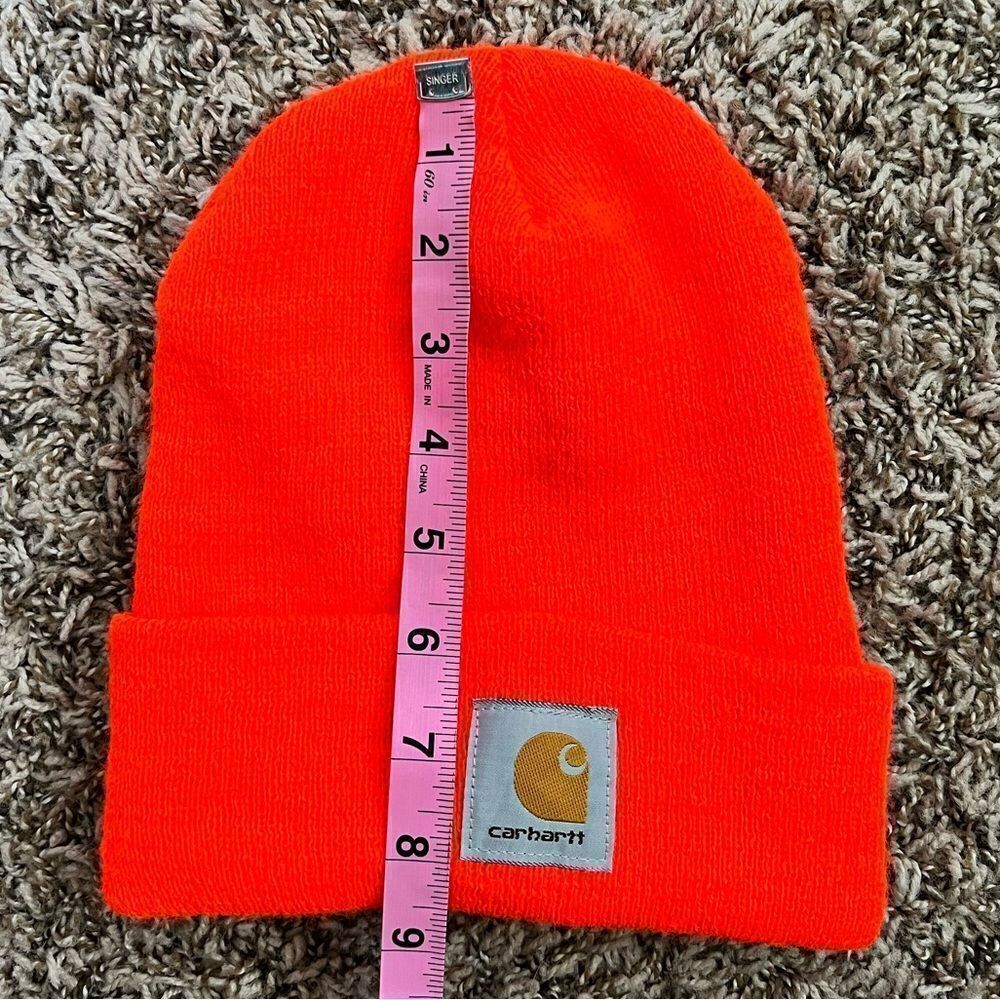 5/$25 Brite Orange Carhartt Beanie Unisex - Picture 5 of 5